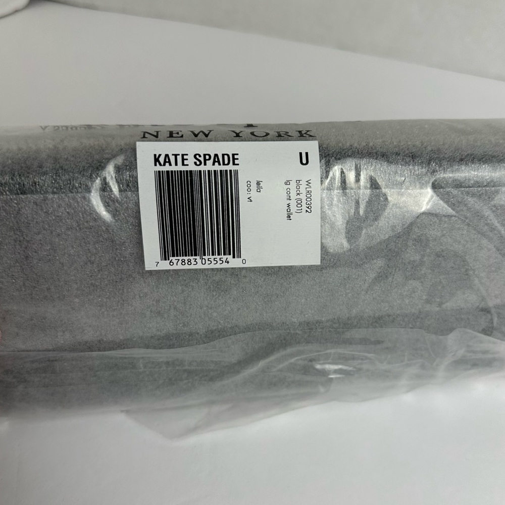 Kate Spade NWT Leila Pebble Leather Large Continental Wallet Black - Picture 12 of 16